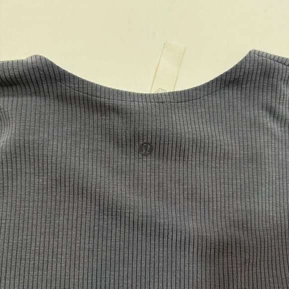 Lululemon Ribbed Softstreme Asymmetrical Long-Sleeve Shirt L Cropped Athleisure - Picture 9 of 10
